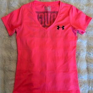 Under Armour Neon Pink V-Neck Tee